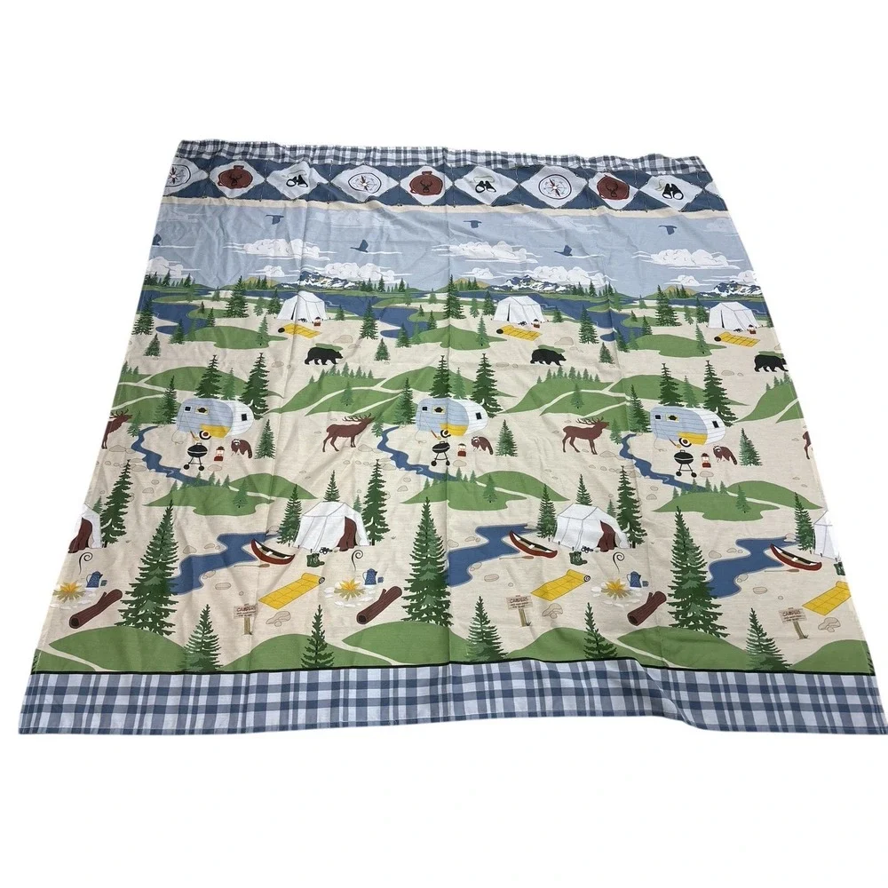 Camping Shower Curtain Camper Cabin Lake House Matching‎ Hooks  72